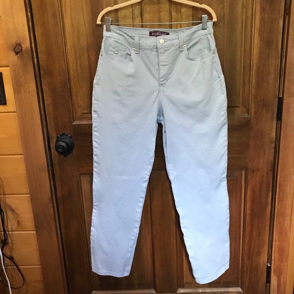 Gloria Vanderbilt Amanda High Rise Tapered Jeans Light Blue 12S Womens Short